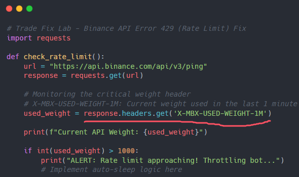 How to Fix Binance API Error 429 (Too Many Requests) - 2026 Quant Guide