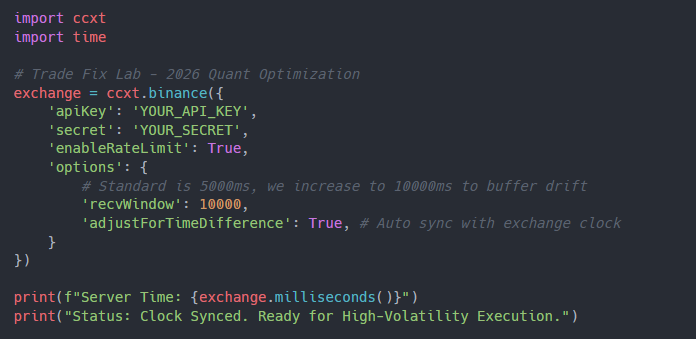 How to Fix API Error -1021 (Timestamp outside of recvWindow) – 2026 Quant Solution